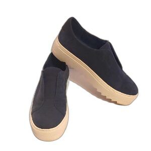 J/Slides Slip On Sneaker Blue Size 7 Leather Platform Sole